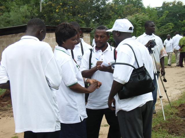 Some Journalists interviews one of the National Environment Management Council officer Ms. A. Malisa regarding Youth employment and Envirometal Program