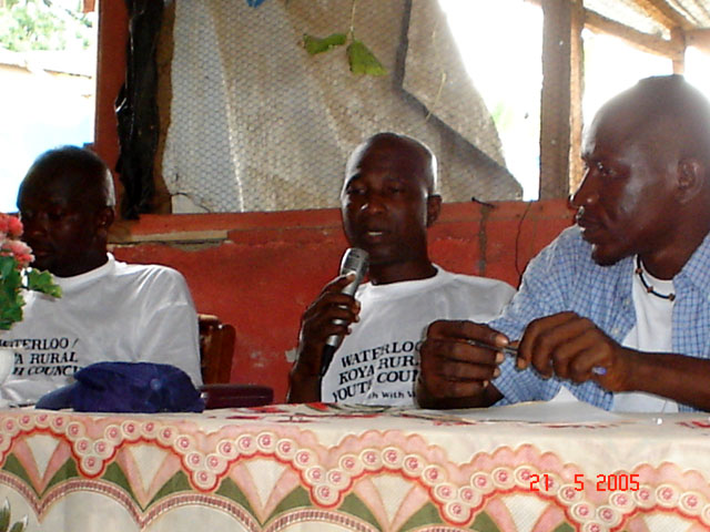 Mr Allieu Mansaray, Chairman, Western Area Rural District Council doing a presentation