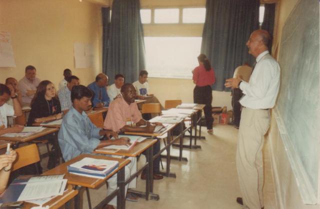 Joel attending an HIV/AIDS workshop at the Alexandria summit in Sptember 2002