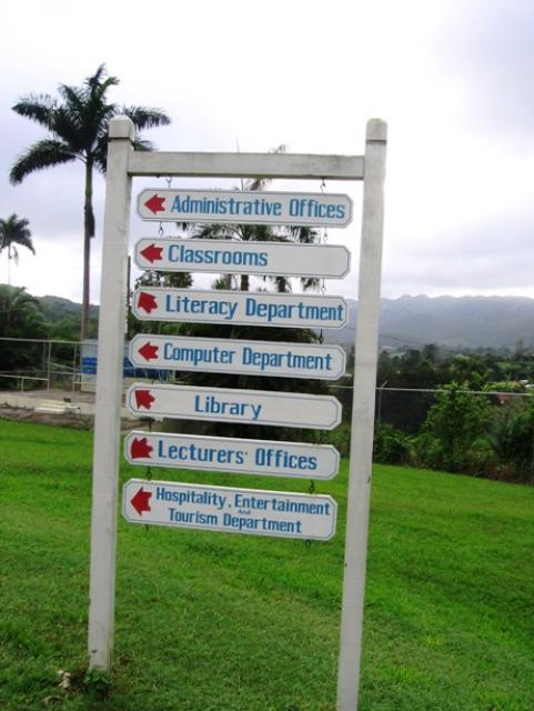 sign-post at Moneague College