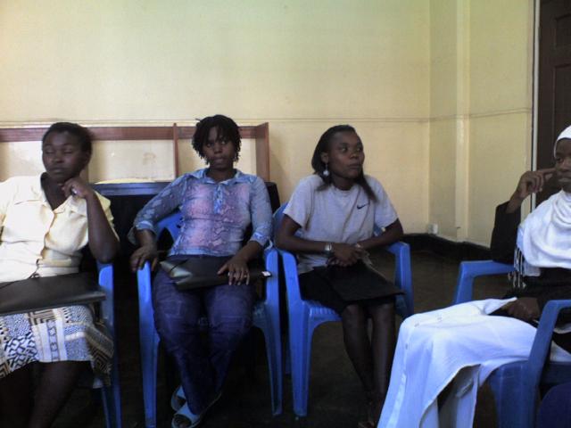 Members at a discussion session - Ann Wangari, Lucy Nyambura and Jimiya Mwema - after counseling