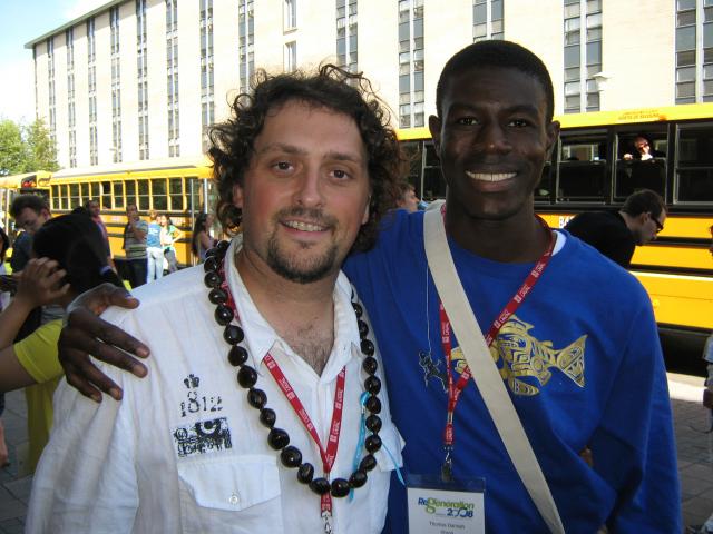 A Ghanaian delegate and Christian Robitaille
