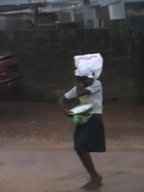 Defying rain to beat hunger...
