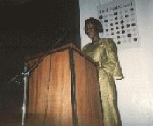 Fatmata Bah of the Coordination Team delivering the vote of thanks at British Council