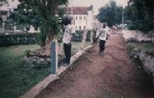 Video man recording the beutification site at Pademba Road