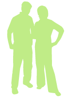 Silhouette of two youth
